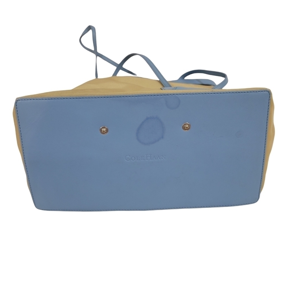 Cole Haan Tan & Blue Nylon Shoulder Tote Bag - Picture 10 of 13